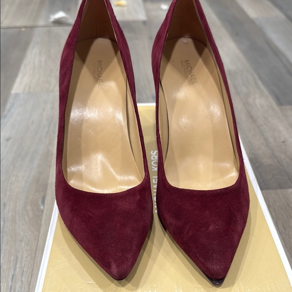Michael Kors Red Heels Classic Pointed-Toe Design